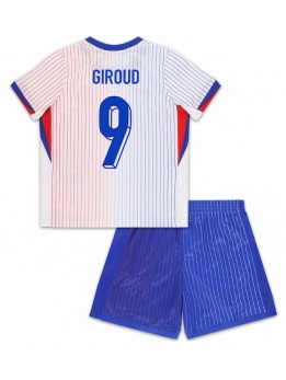 Frankreich Olivier Giroud #9 Auswärts Trikotsatz für Kinder EM 2024 Kurzarm (+ Kurze Hosen)